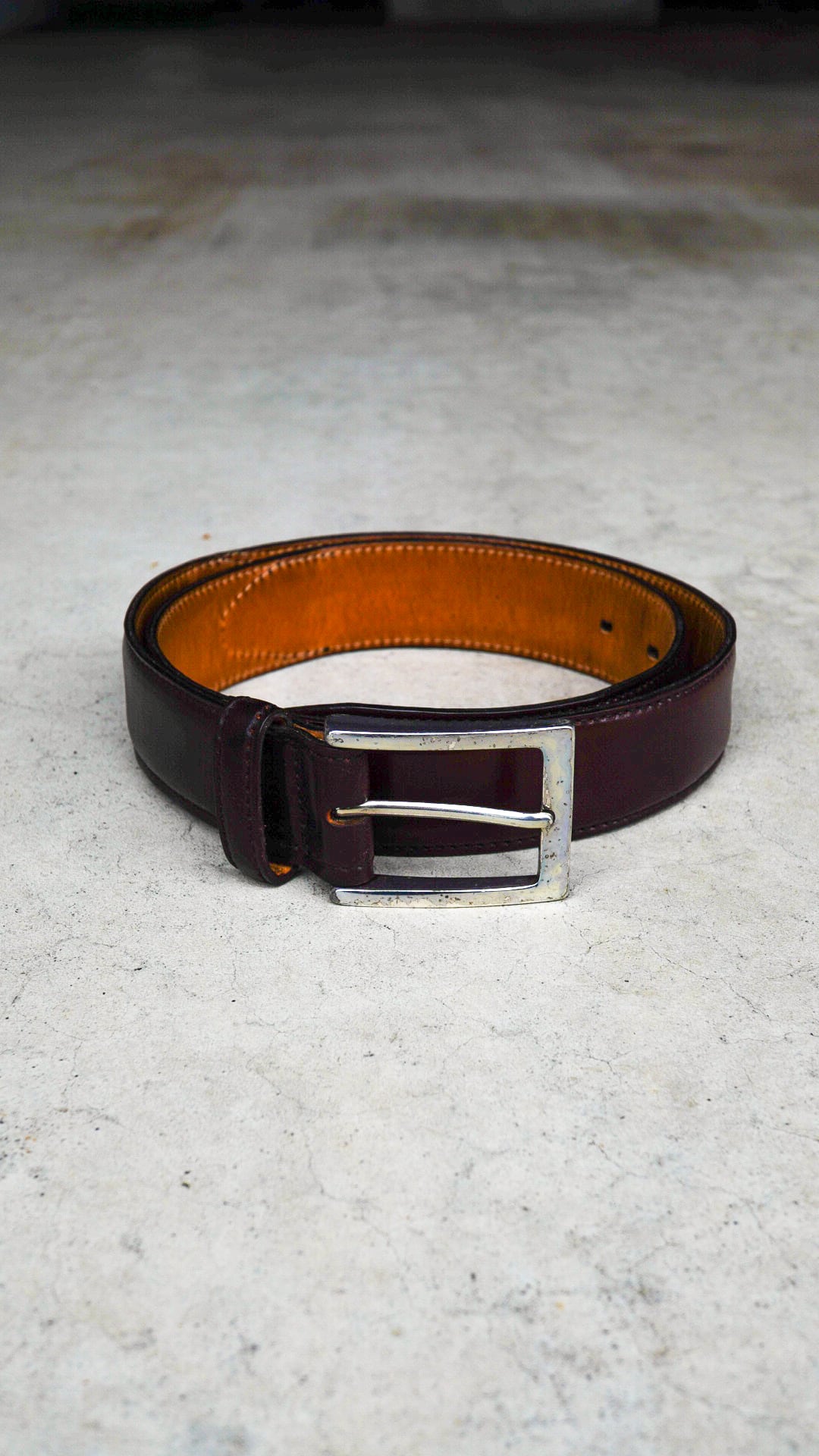USED】ALDEN オールデン シェルコードバン ドレス ベルト《ブラウン 茶 