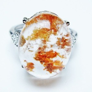 ガーデンクォーツ 指輪 ガーデン水晶 リング フリーサイズ 16号 一点物 メール便可 [M便 1/20] 115-6883