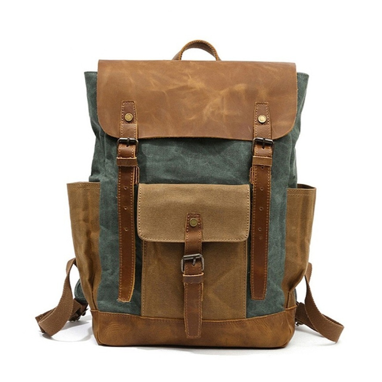 Retro Canvas Leather Backpack / レトロ キャンバス レザー バックパック