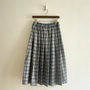 C21482【Kelly】Madras Check Tucked Skirt