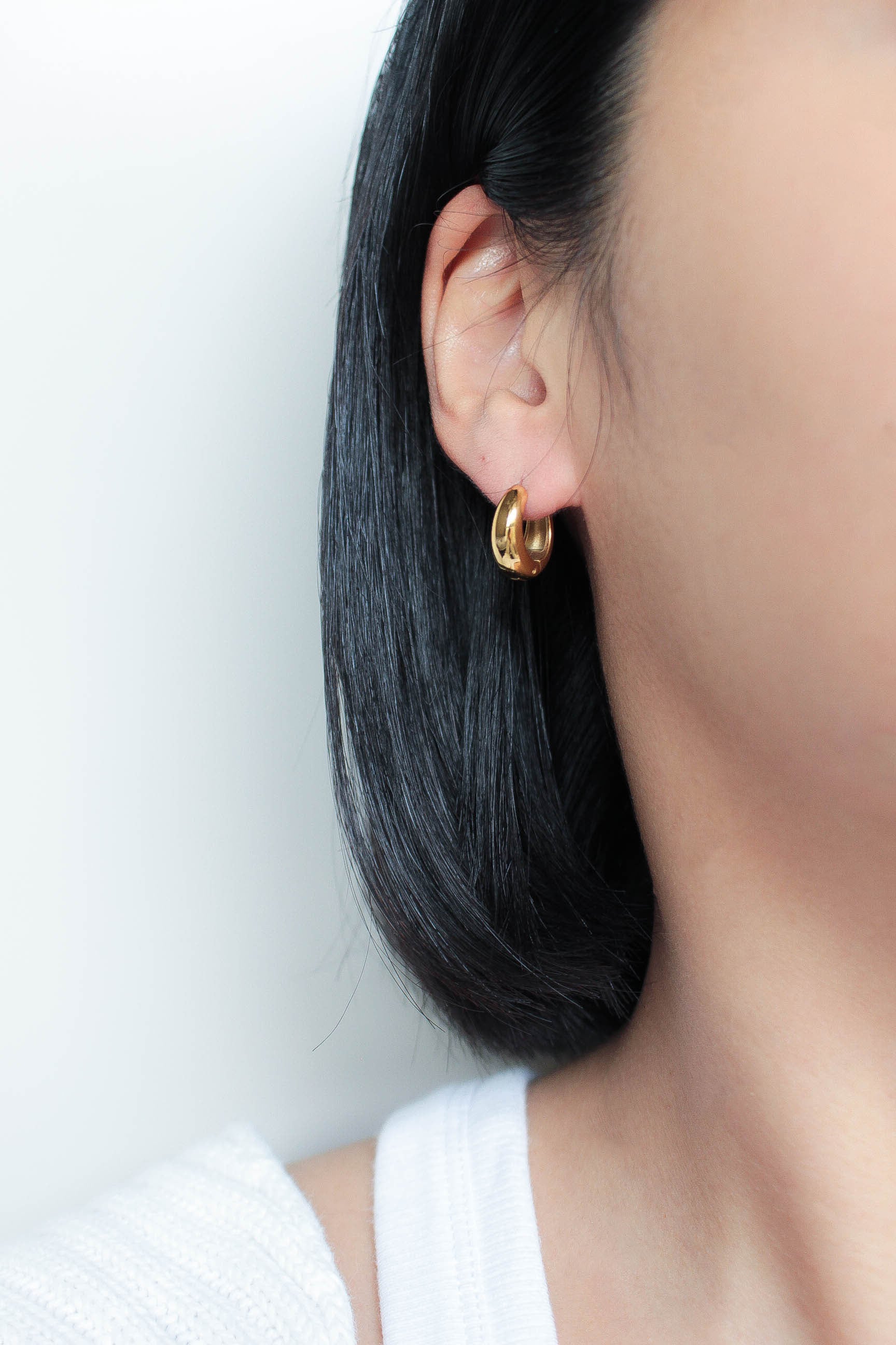 Mid Drop Hoop Pierce | ebine(エビネ)|金属アレルギー対応アクセサリー