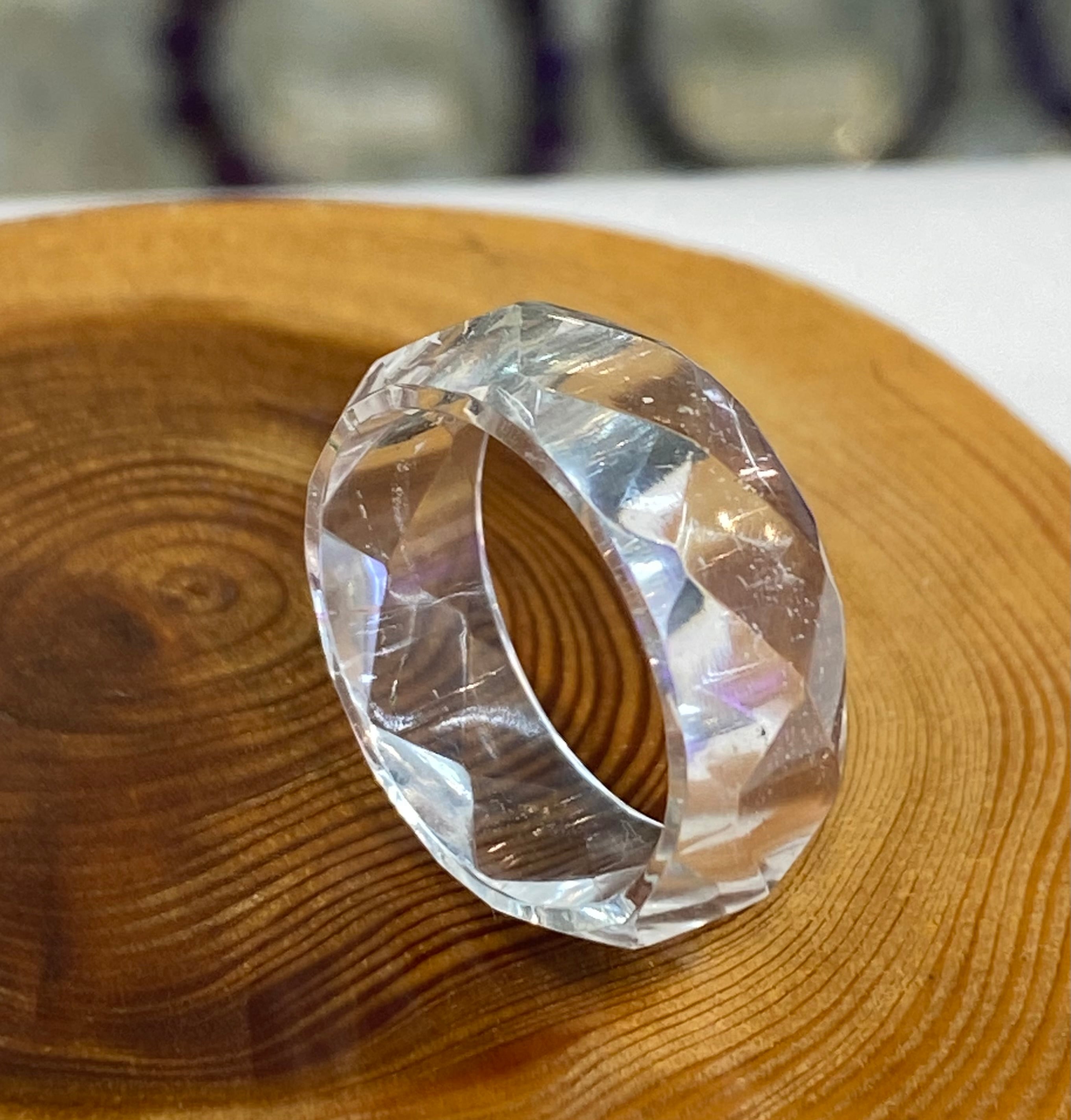 厳選 ガネッシュヒマール産ヒマラヤ水晶 くりぬきリング15号 手作り