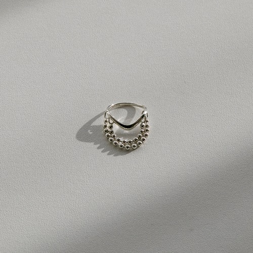Heritage ball chain ring   Silver