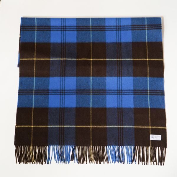 国内正規品 ジョンストンズ Johnstons カシミヤ大判ストール ブルー 茶