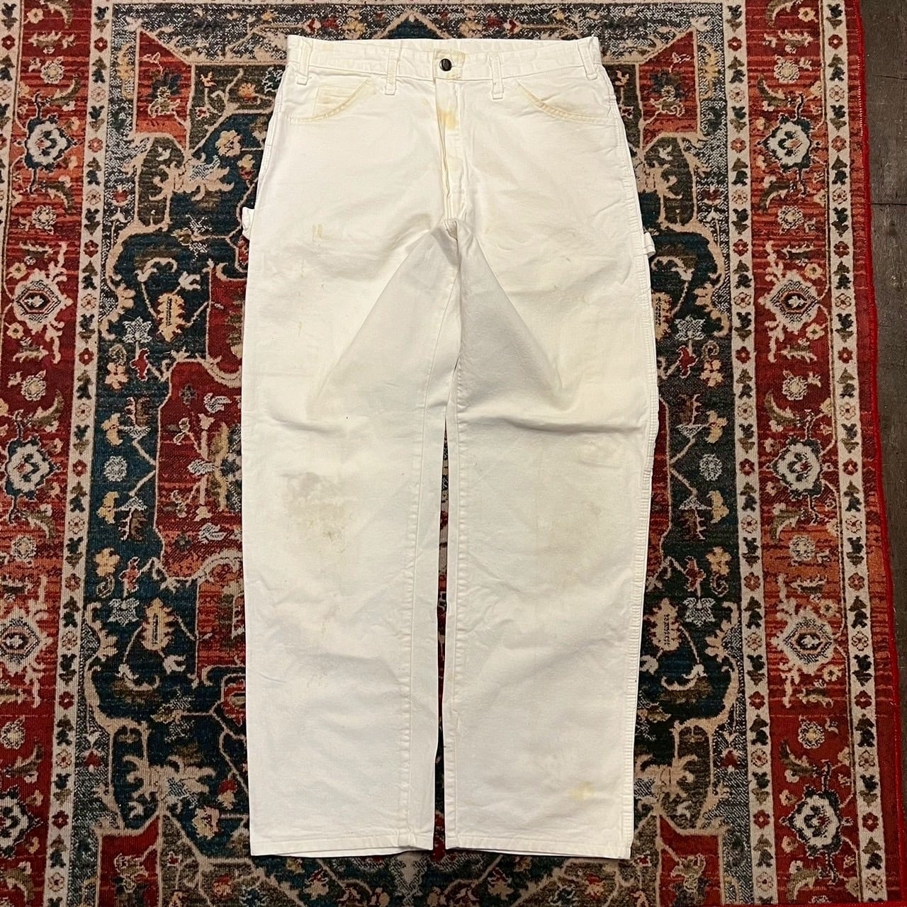 80s〜 Dickies ペインターパンツ ワークパンツ ホワイト ペイント W34