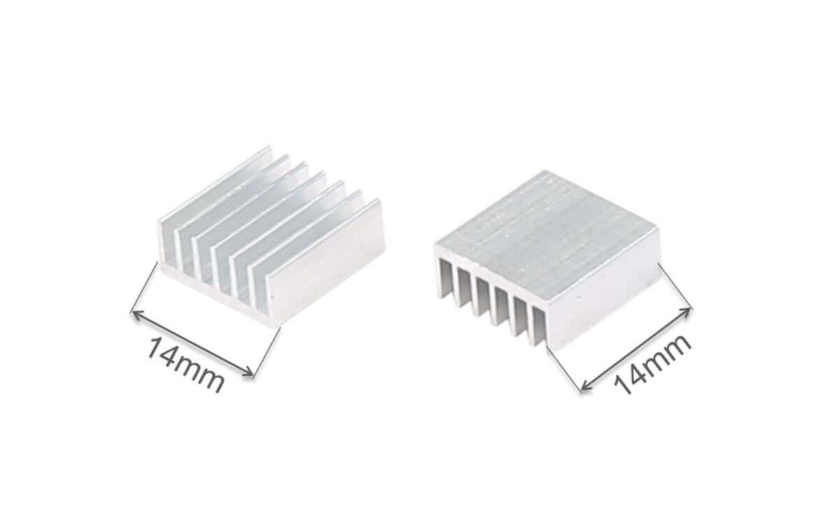 ヒートシンク アルミニウム 製 冷却フィン 14mm 14mm 6mm 100個 熱伝導性テープ付 Pc Ic 冷却ファン 熱拡散 熱暴走 対策 送料無料 Mmk P84 輸入雑貨のお店 ハッピーセレクション マインド ワン