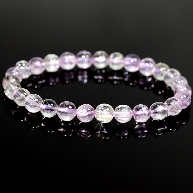 〔K2213-12〕約6mm キャッツアイクンツァイト スポジュメン Kunzite ブレスレット