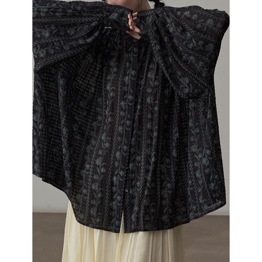 floral volume blouse