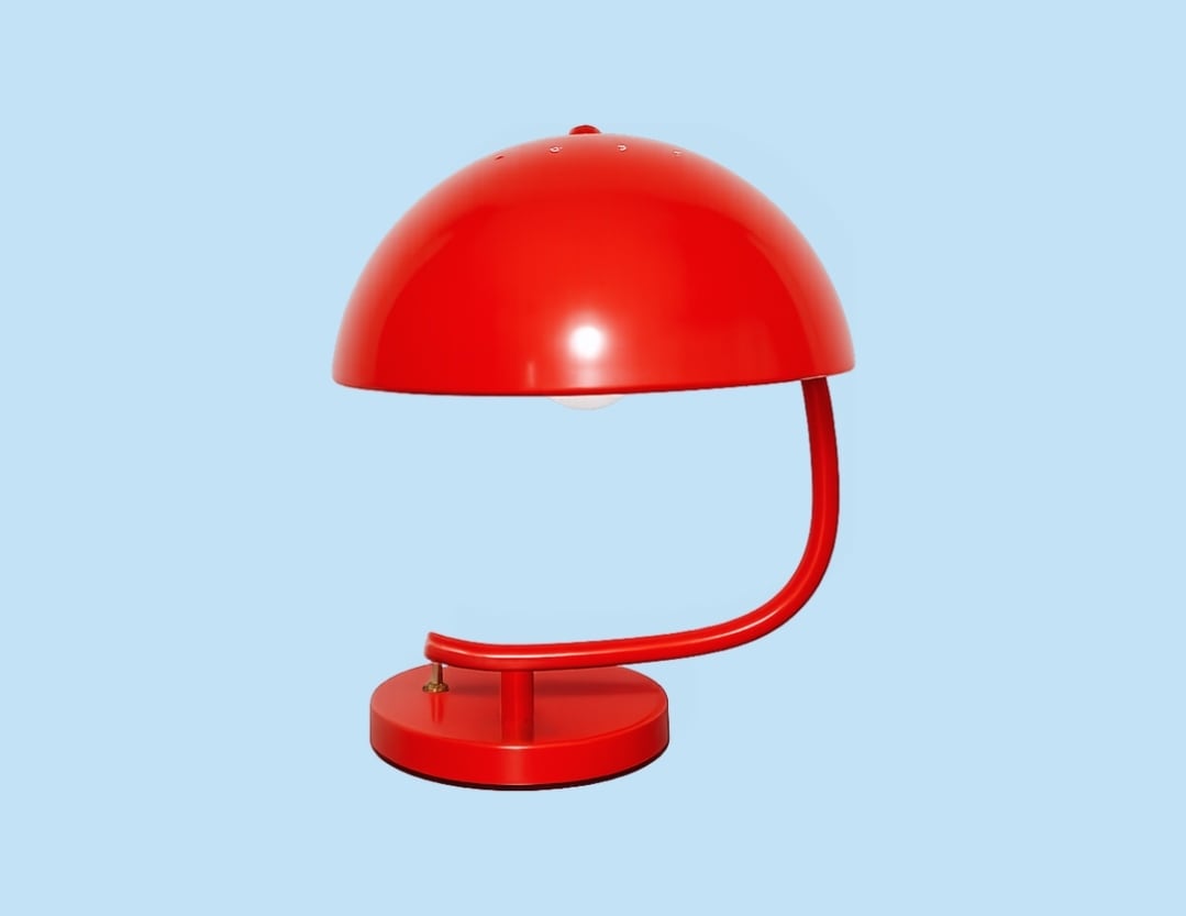 RED MUSHROOM TABLE LAMP