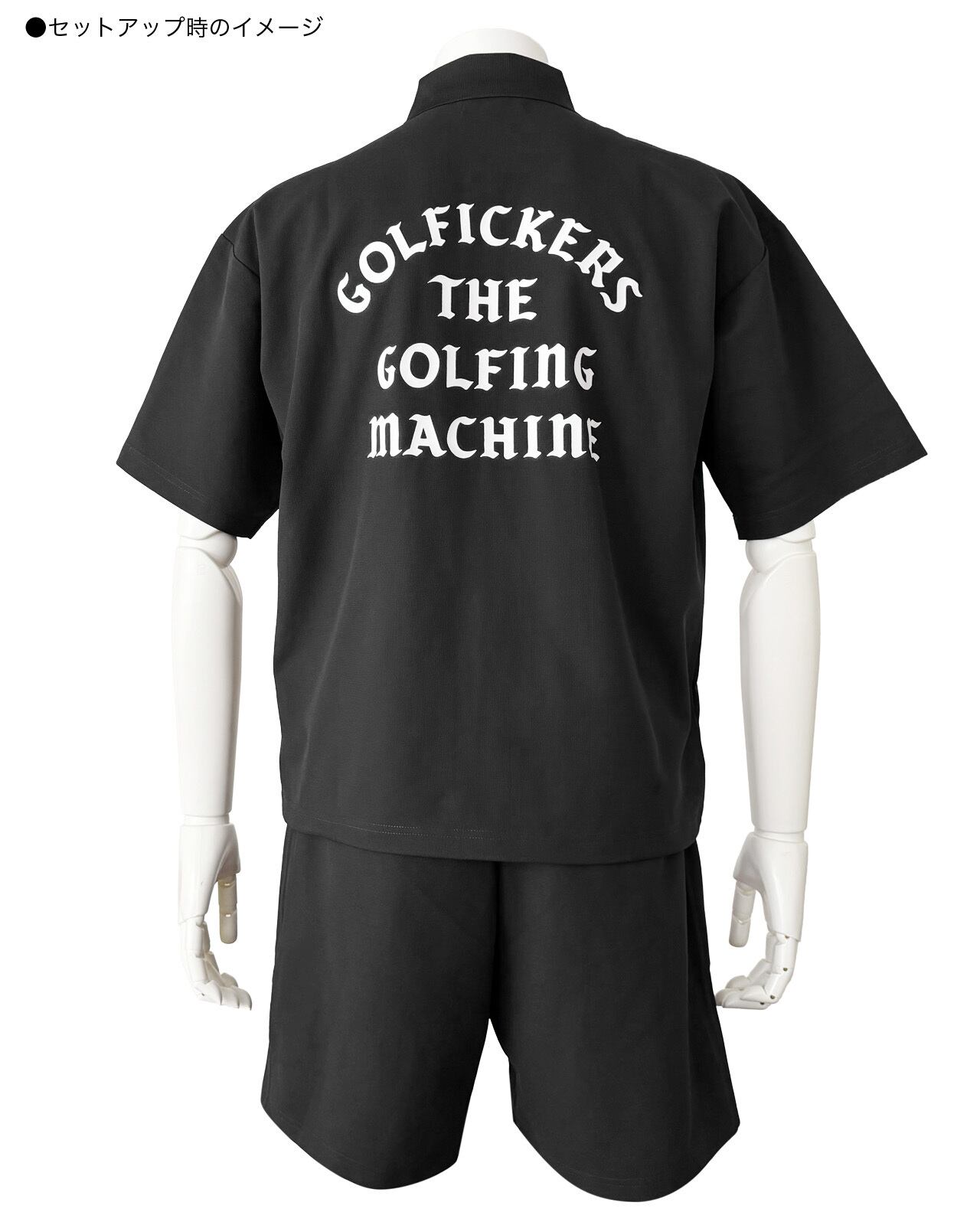 Golfickers ゴルフシャツ ブラック HOLE 670] UVカット & COOL シャツ -Black- | Golfickers