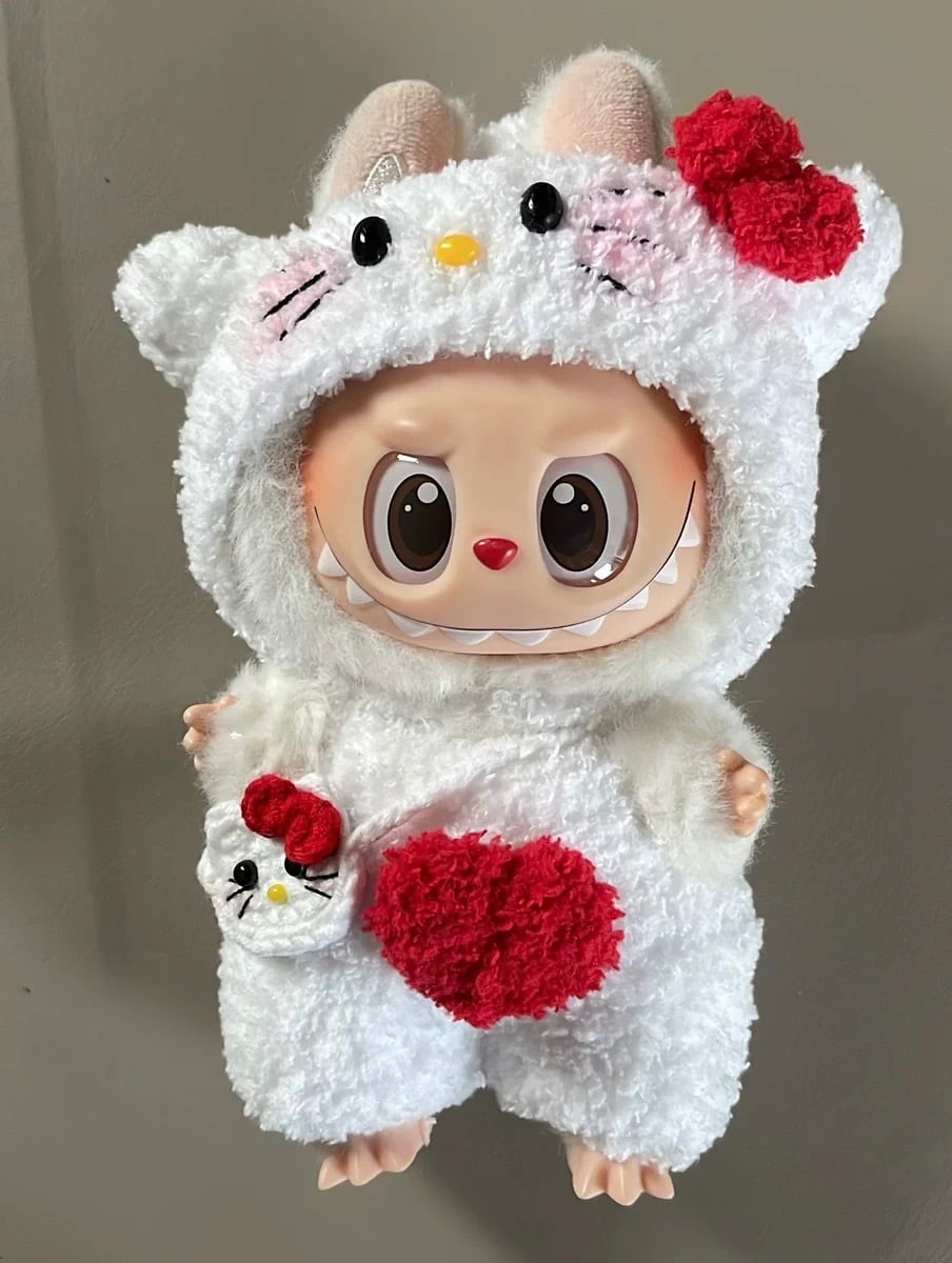 ラブブ Labubu ぬいぐるみ着 ハローキティ 可愛い ぬい服 着せ替え服