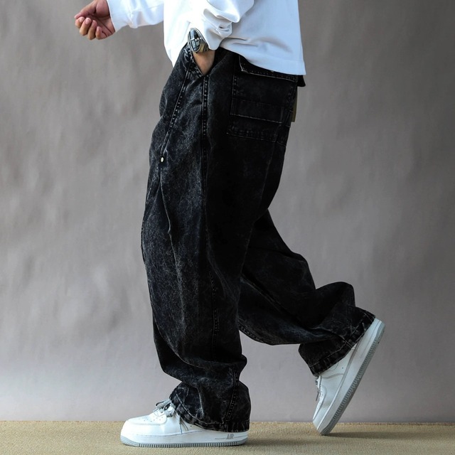 Wide panel denim pants 1230