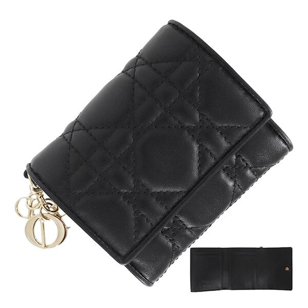 New DIOR ディオール レディディオール ロータスウォレット 三つ折り