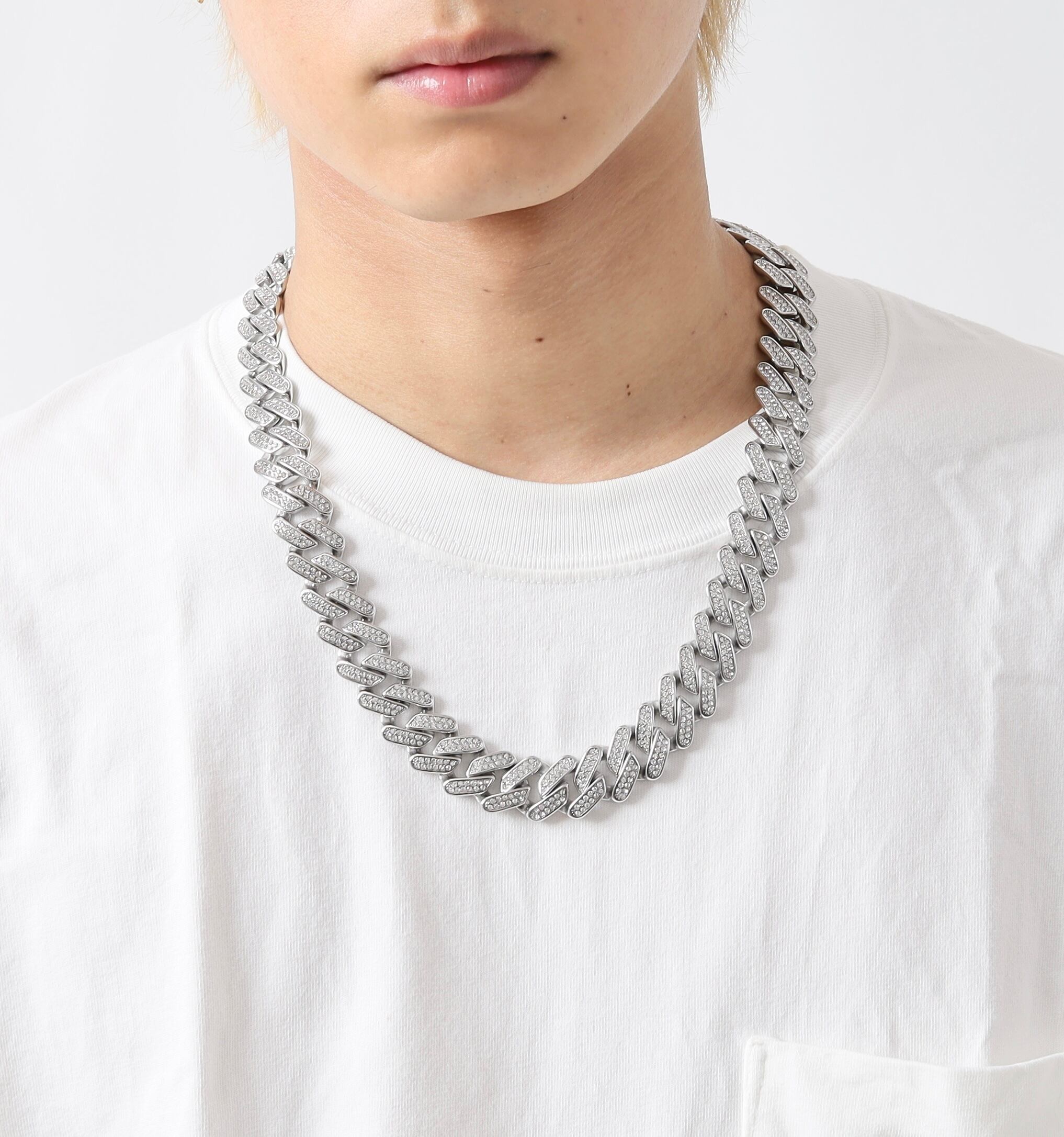 LaLibeModaプッシュバックル シルバー 3ミリ24インチ テニスチェーン