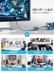 USB C デュアル HDMI 変換アダプタ ハブ 4K@60Hz 2in1 タイプC 2つhdmi 2ポート拡張 hdm iマルチディスプレイ3画面出力 Dual 2画面 MST デュアルモニター 拡張モード MacBook pro air ハブアルミ合金筐体(灰色)