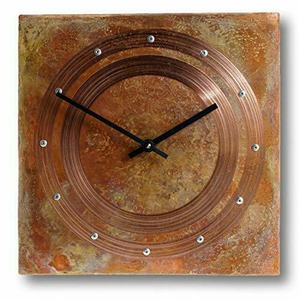 インテリア　メタルクロック Patinated Copper Rustic Square Decorative