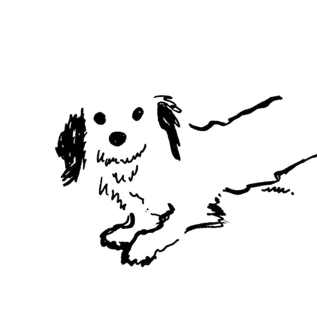 愛犬の肖像画（デジタル・白黒）【受注制作】【データ納品】