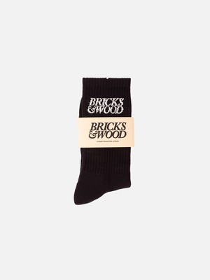 BRICKS & WOOD | LOGO SOCKS - Black (One Size)