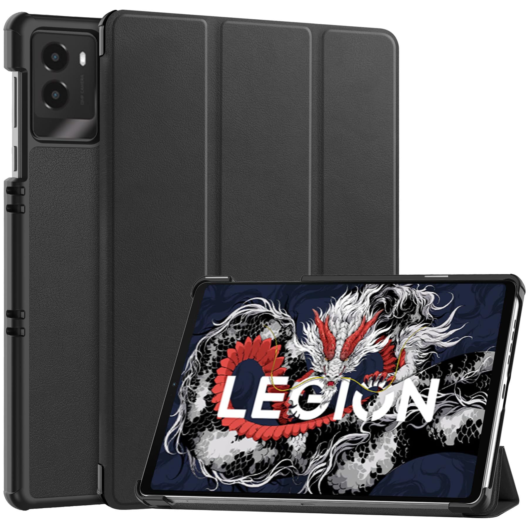 For Lenovo Legion Tab (8.8", 3)/Lenovo Legion Y700 2025 ケース【COKOVI】LenovoLegion Tab (8.8”, 3)/Y700 2025 カバー レノボ タブレット 8.8インチ Gen3ケース スタンド機能 三つ折 耐衝撃 薄型 軽量 高級PUレザー 全面保護カバー オートスリープ機能 マグネット式 横開き(ブラック)