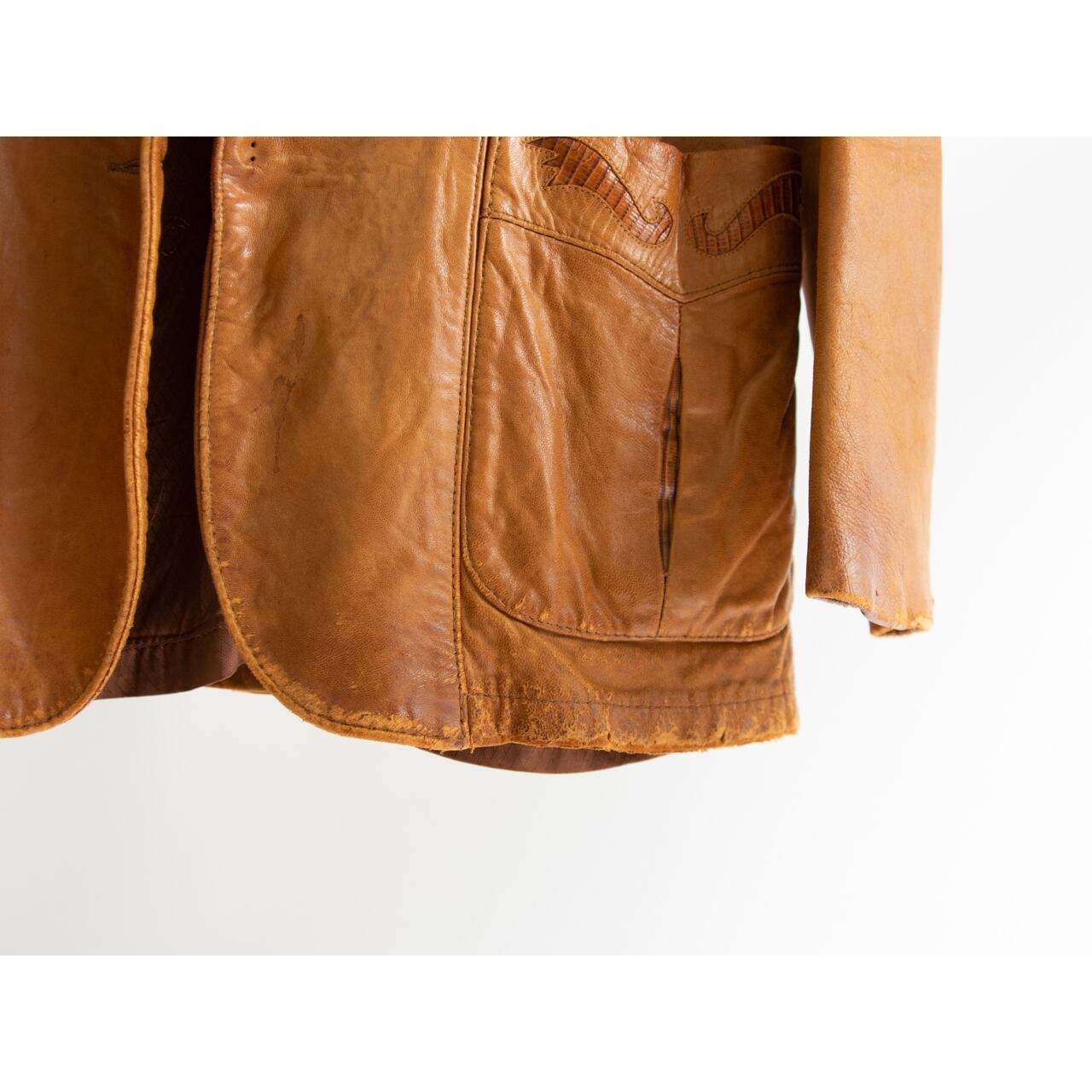 USA製 90s Remy レザーテーラードジャケット Remy Leather Fashions】Made in U.S.A. Leather Western Jacket