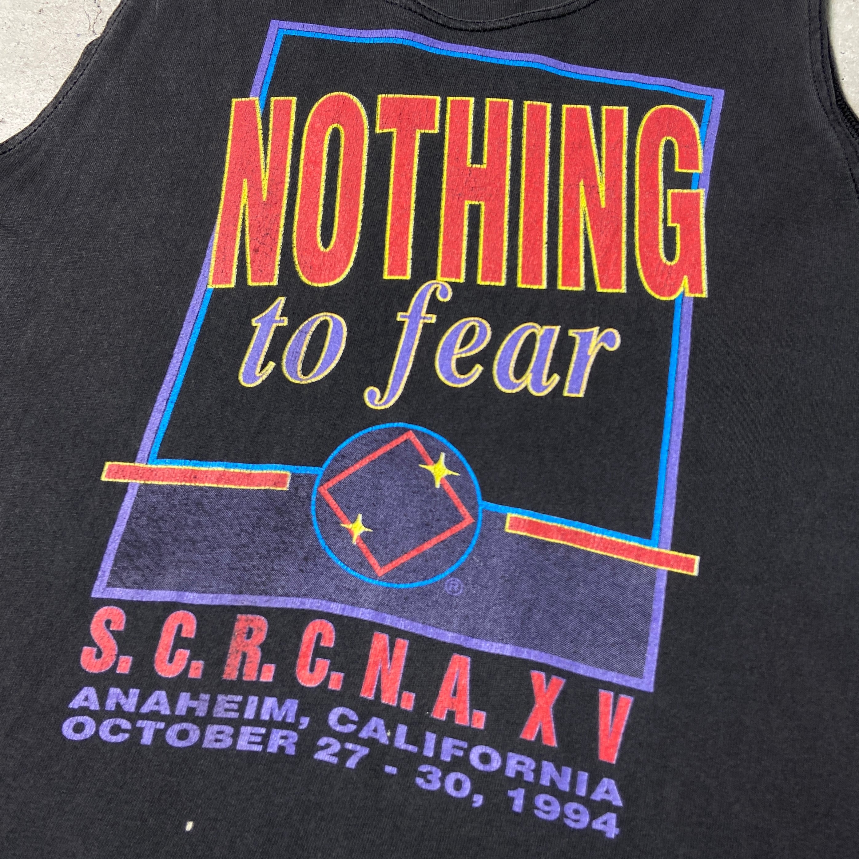 90年代 USA製 NOTHING TO FEAR プリント タンクトップ メンズXL 古着 ...