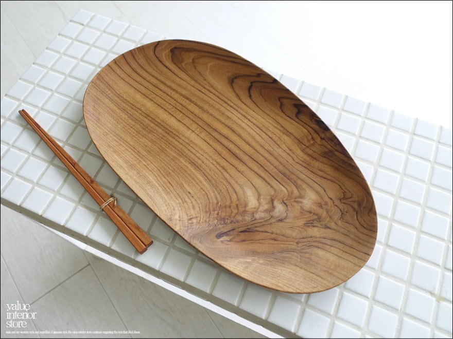 無垢材 ビーンズプレートL 盛り皿 パスタプレート 大皿 木の皿 ランチプレート 無垢材食器 チーク材 世界三大銘木