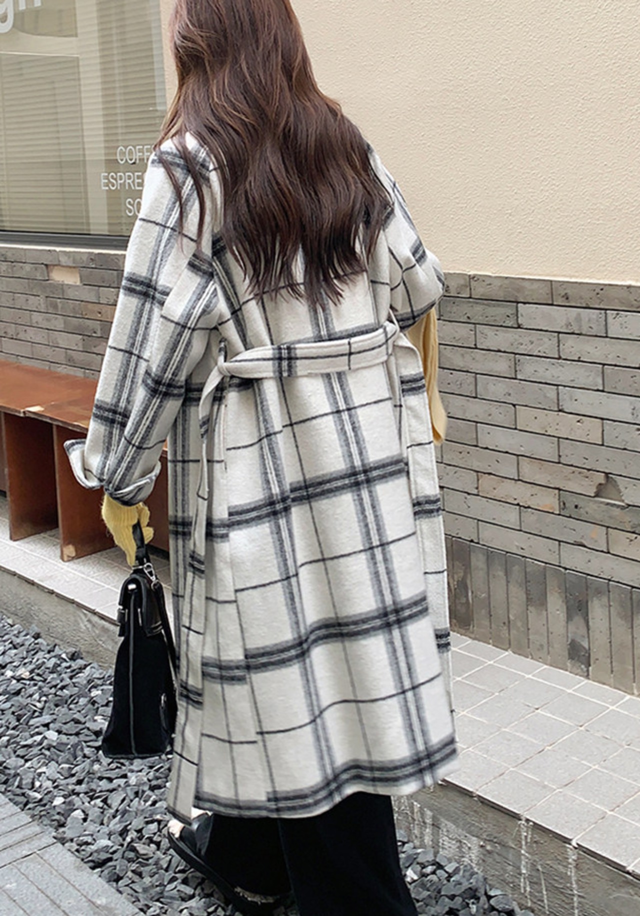 クラシカルチェック ダブルロングコート