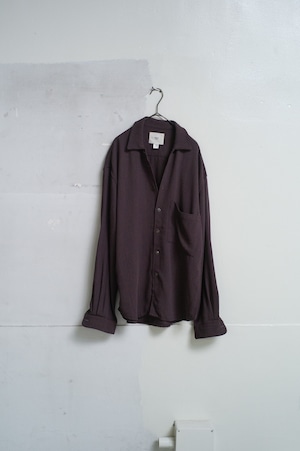 ZED "PURPLE WOOL BREND LOOSE KNIT BIG POCKET SHIRT"