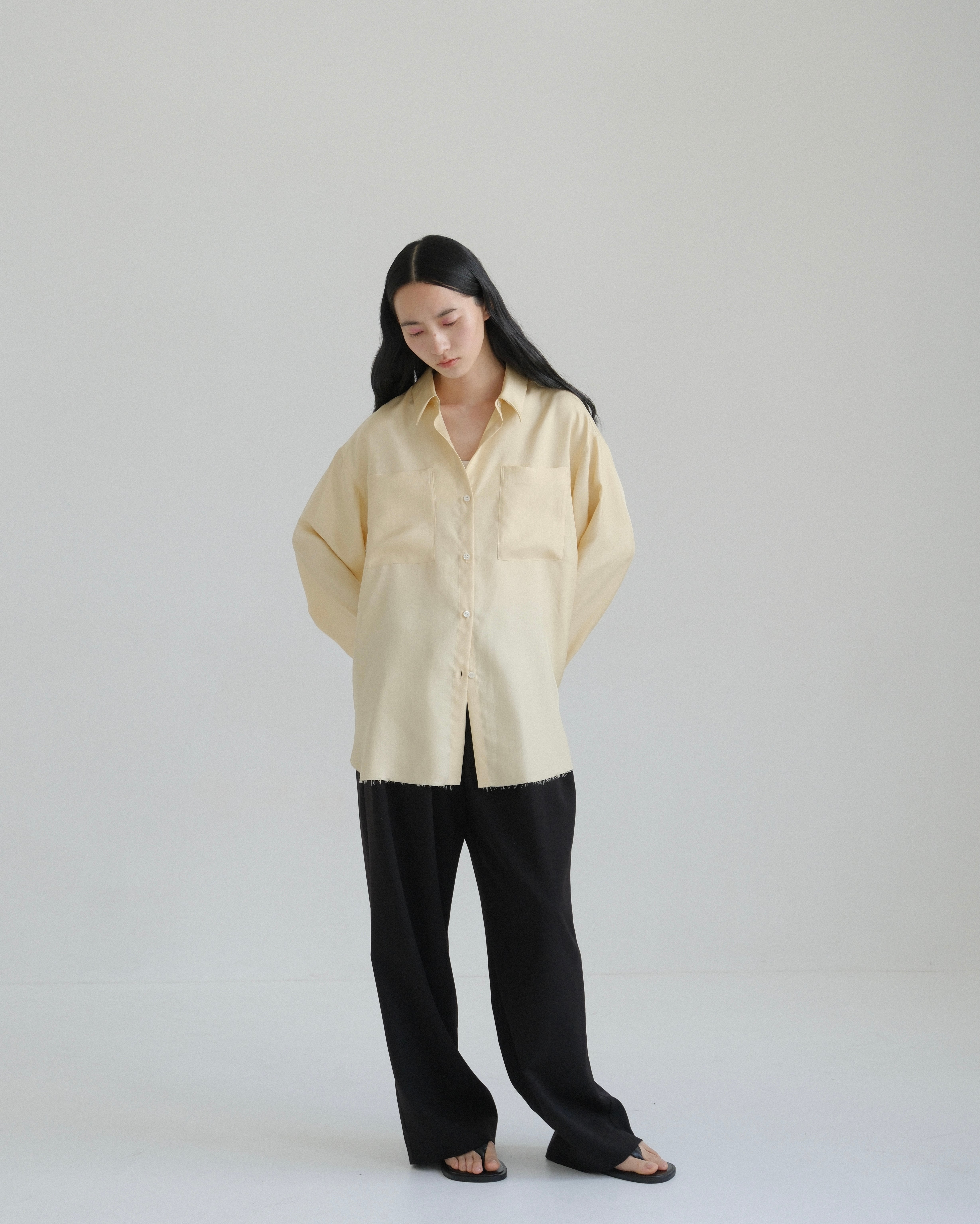 【試着のみ】aere アエレ　silky twill shirt silky twill shirt - made in Japan - | aéré