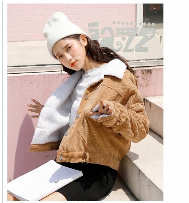 ボアブルゾン レディース コーデュロイ ボア ブルゾン 大きいサイズ