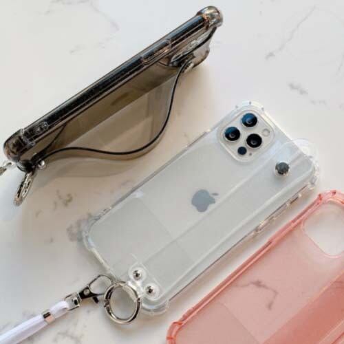即納◎】iPhone12/12Pro ラメ クリア ベルト付き ショルダー 即納◎】iPhone12/12Pro ラメ クリア ベルト付き ショルダー