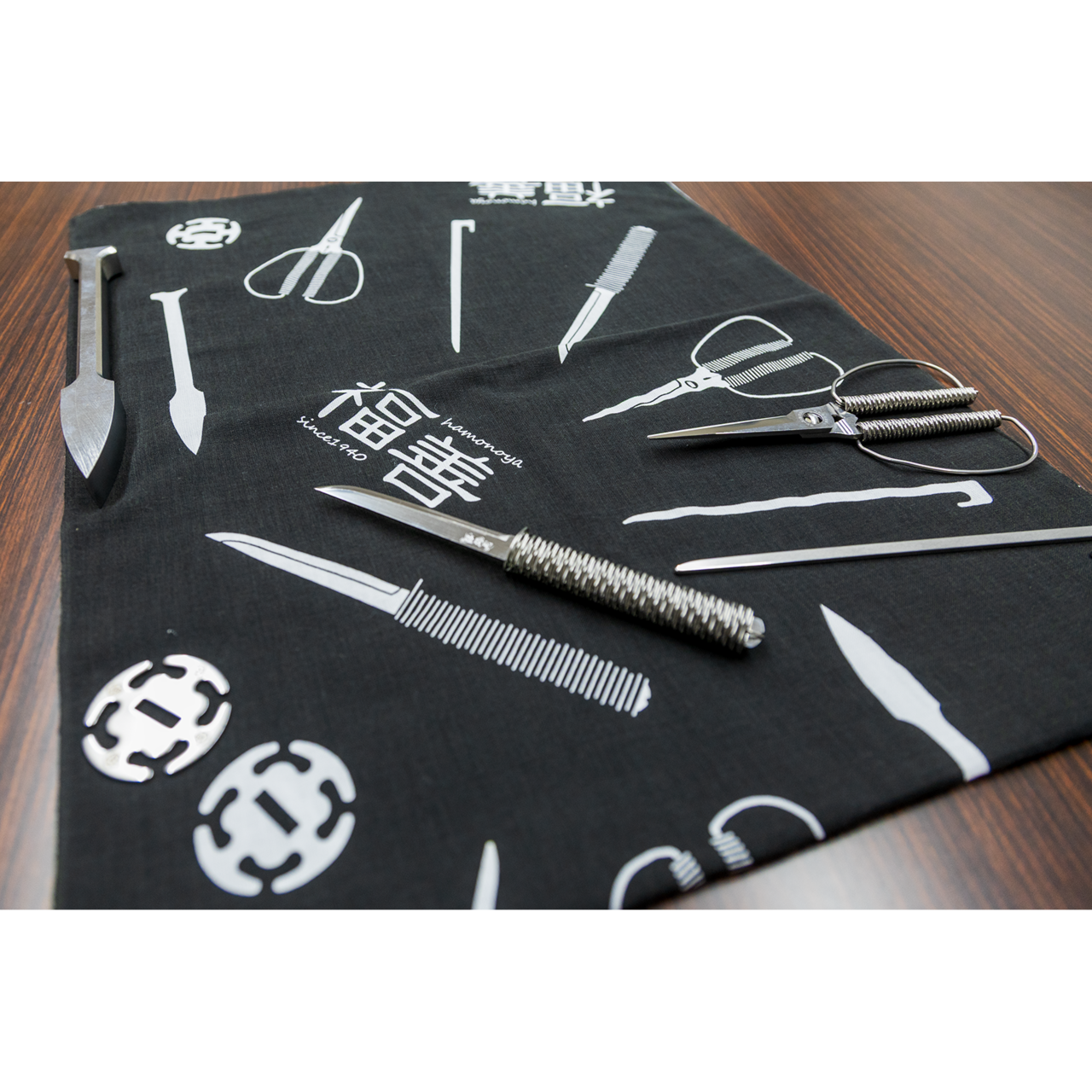 福善ギア手ぬぐい　墨黒色