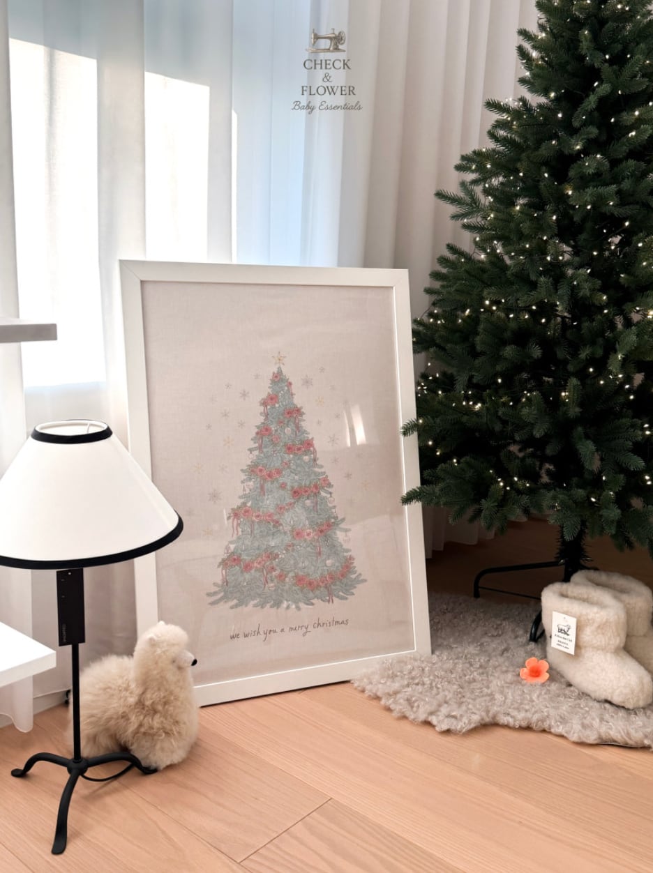 【終了】ロージーツリー　カット紙 高級リネン クリスマス生地25FW