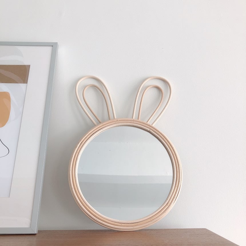 rattan rabbit mirror / ラビット ラタンミラー