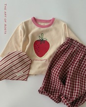 韓国子供服 / 26Autumn / Aosta / イチゴTシャツ / 秋服 *S~XXL*
