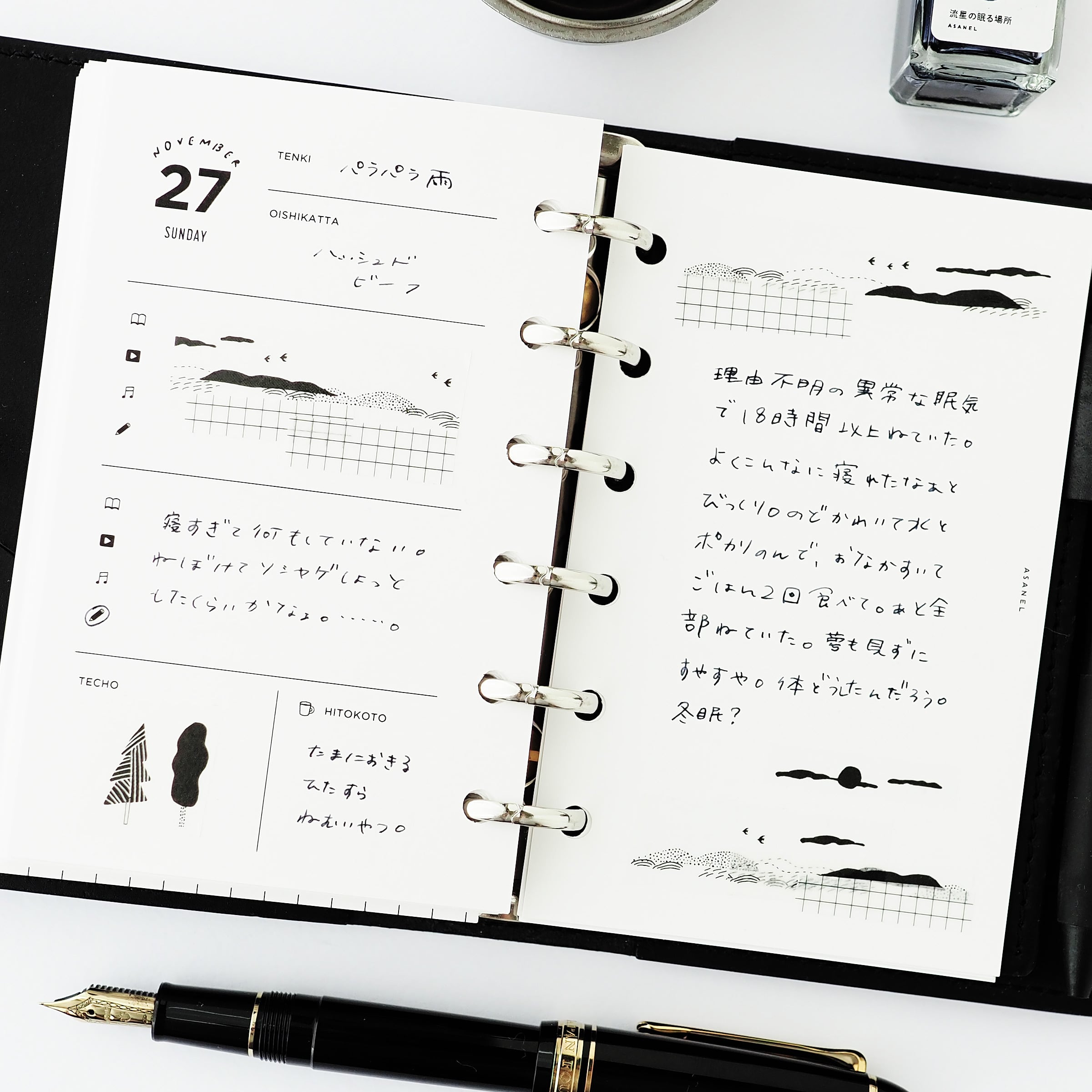 M6 ] ログ日記 3ヶ月分大容量｜両面｜カケラリフィル | ASANEL