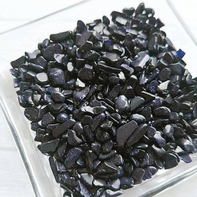 ブルーゴールドストーン (100g) 紫金石 天然石さざれ石 穴無しチップ