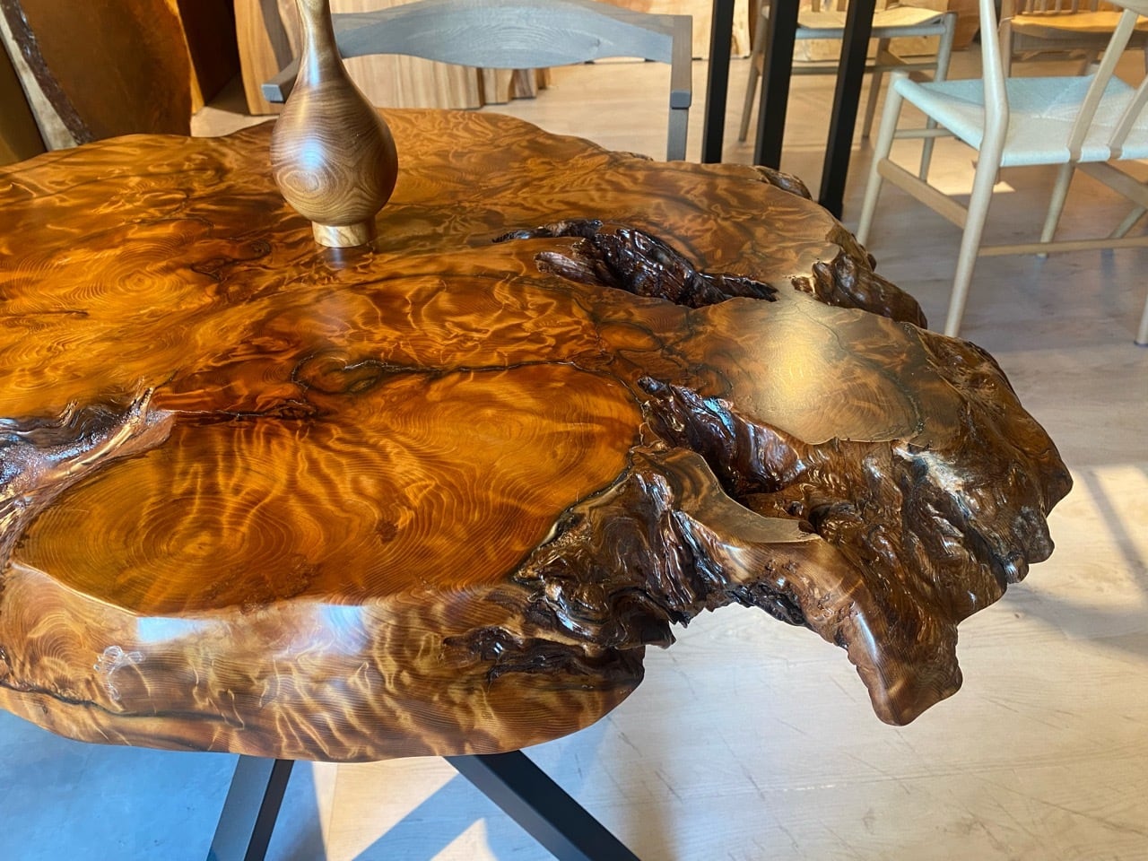 Premium】屋久杉（ヤクスギ）_900×800×65_浅草店_テーブル天板/バール