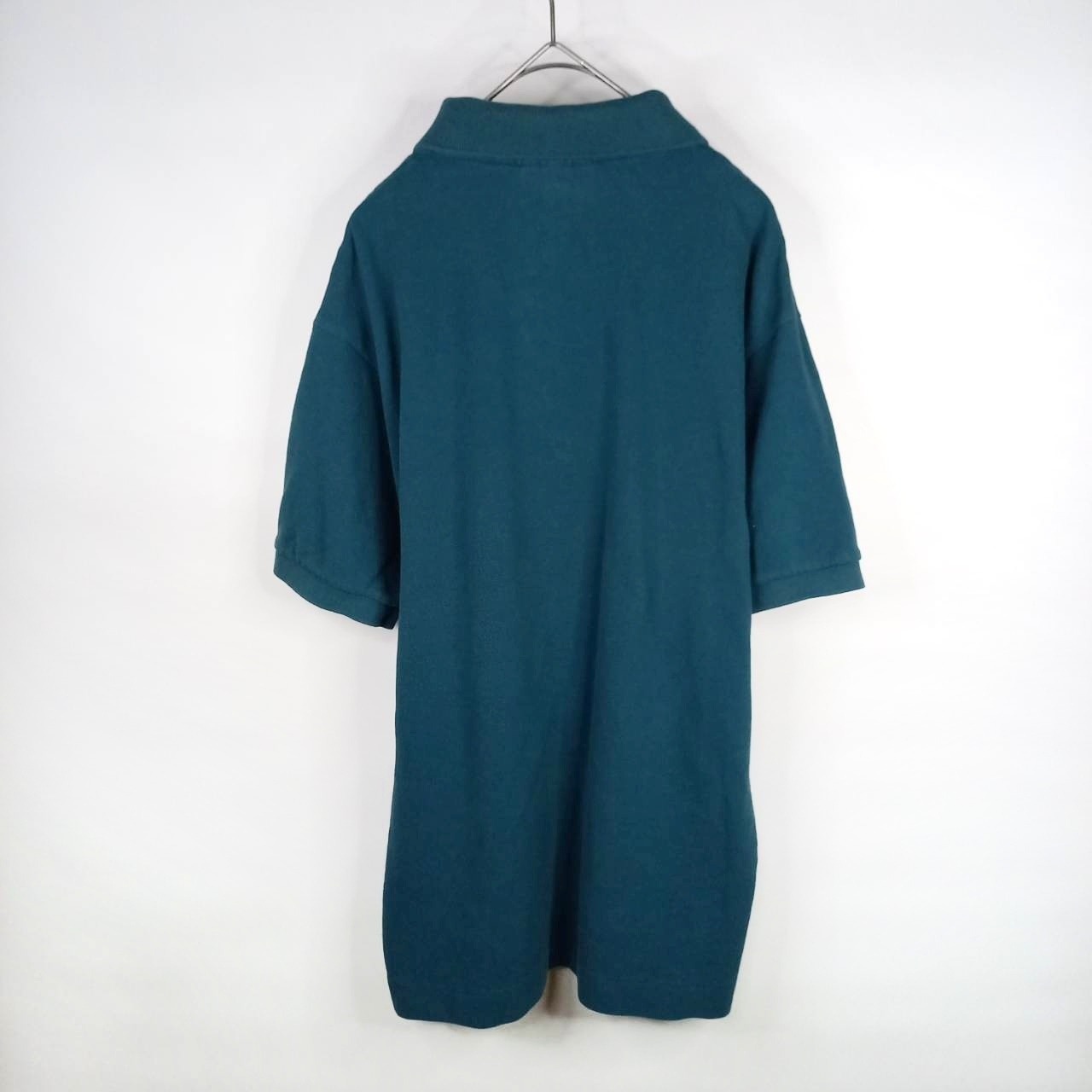 ラコステ　ポロシャツ　半袖　L1212　刺繍ロゴ　シェル　ユーロ古着　グリーン　L