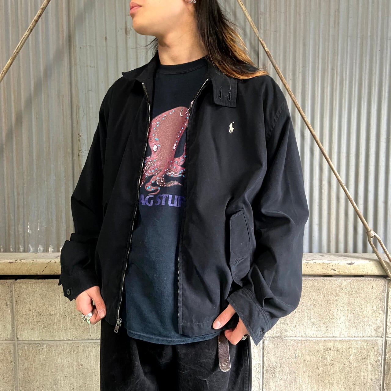 ポロバイラルフローレン ポリエステル スイングトップ メンズXL相当  