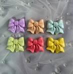 [２個]大きめ 蝶結びリボン／６色:30mm×35mm