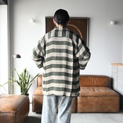 INTÉRIM(インテリム) HYPER BIG VISCOSE STRIPE 60s OPEN COLLAR SHIRT スタイル