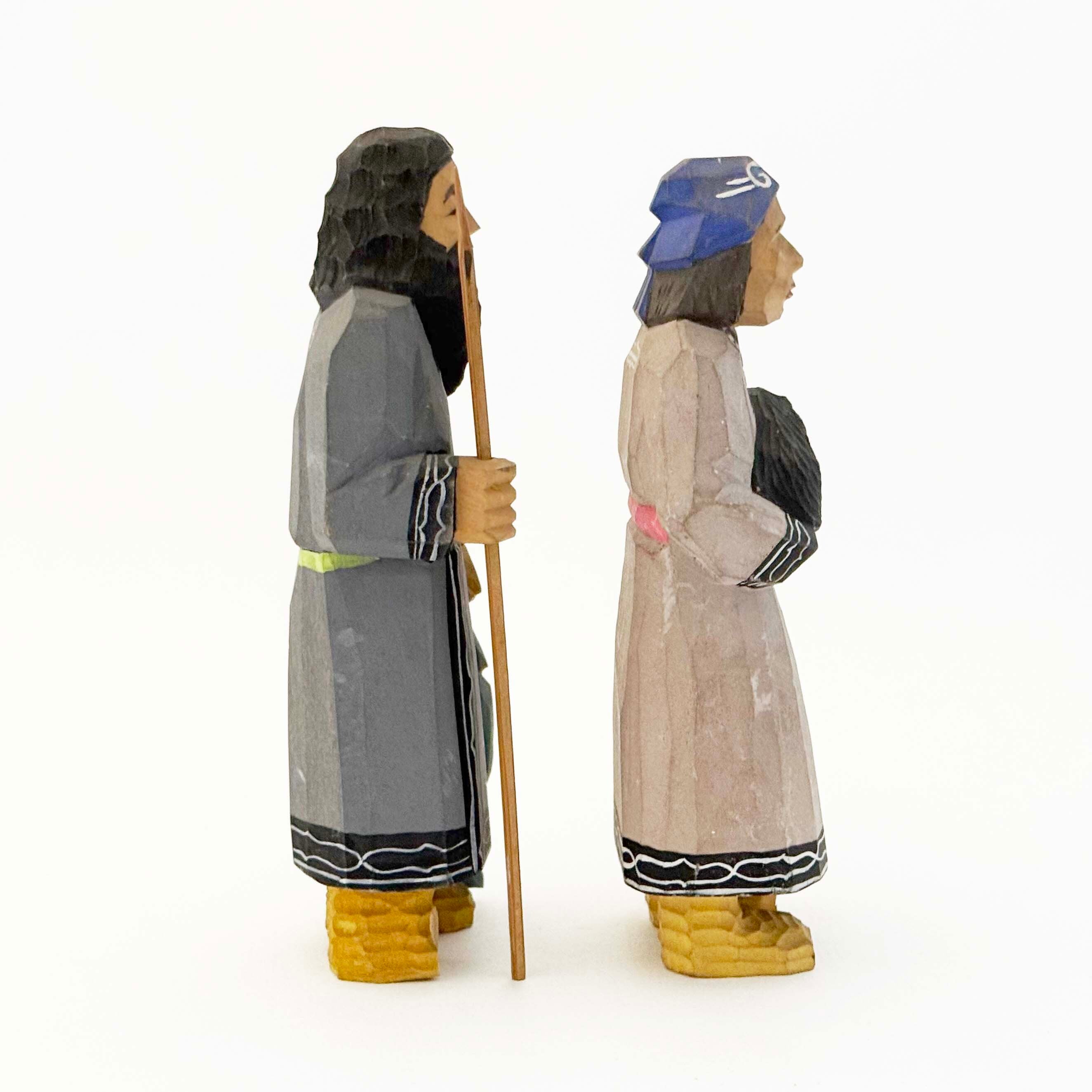 昭和ヴィンテージ アイヌ夫婦木人形セット