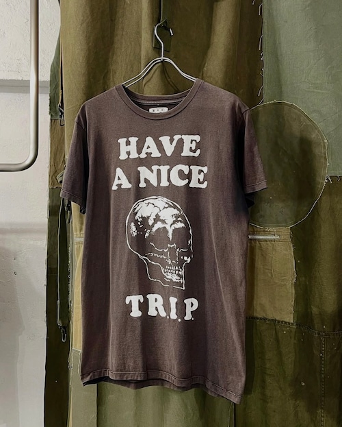 00s BAD ACID "HAVE A NICE TR.I.P." Skull Print Tee USA製