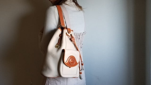 美品ドゥーニー＆バーク ☆ USA製 レザー 巾着 ワンショルダーバッグ バイカラー DOONEY&BOURKE 自立OK | gypsophila  powered by BASE