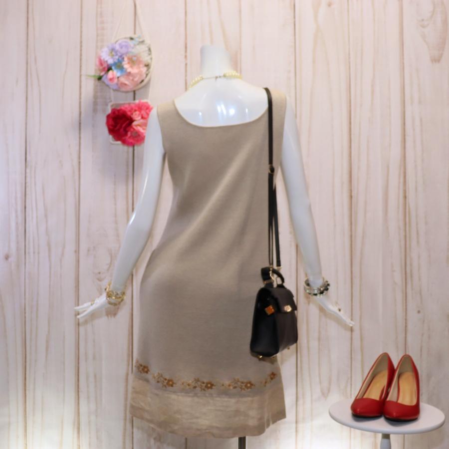 FOXEY サマーニットワンピース L 麻素材 ペチコート付き | アパレル