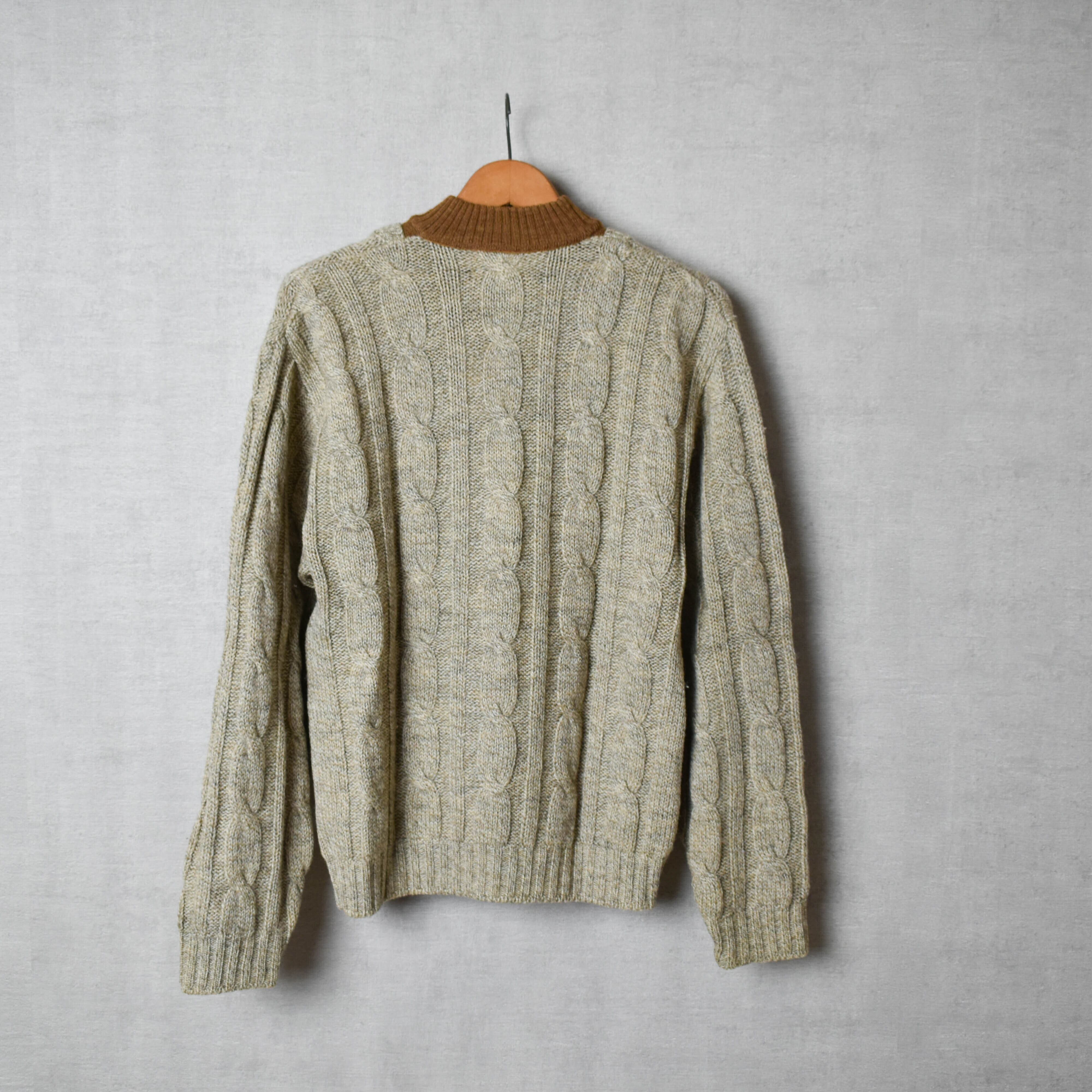 [USED] made in USA layered highneck knit