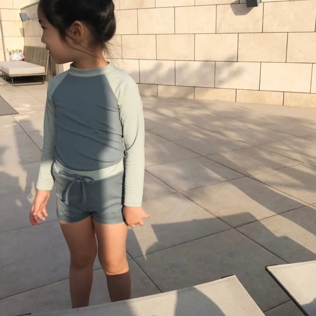 送料無料・即納】bicolor swim wear set〔バイカラースイム