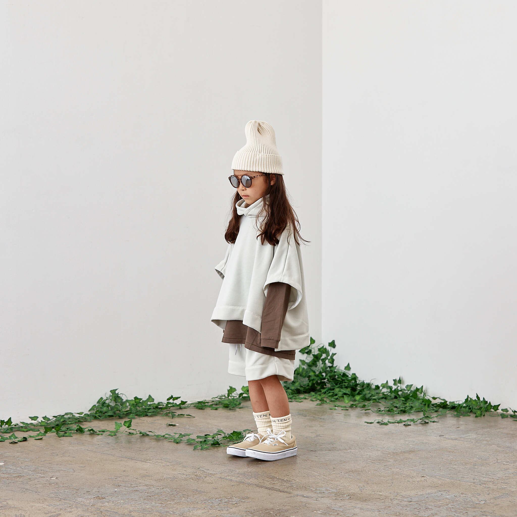MOUN TEN.(マウンテン)/ dry terry poncho hoodie / ivory / S(95-110cm)