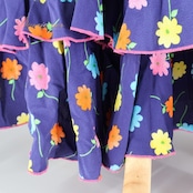 フラメンコ 衣装 ワンピース ドレス ピンク 紺 花柄 MATY ボランテ フリル レトロ ダンス 発表会 パーティ ピンク系 ネイビー系 舞台 衣裳 可愛い おしゃれ 大人用 フラメンコドレス フリルスカート ワンピーススタイル ダンス衣装 女性用 イベント